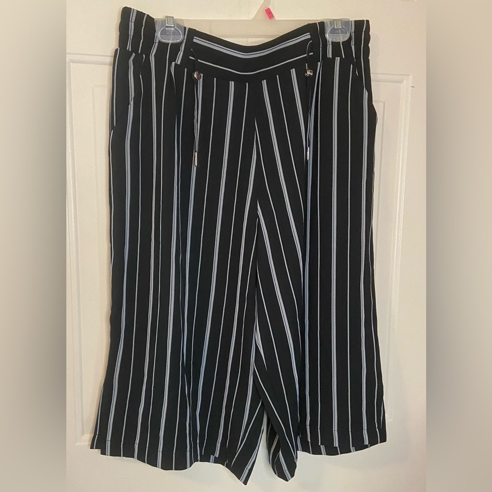 Ava & Viv Striped Crop Leg Capri Pants Sz XL